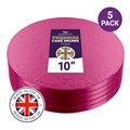 Culpitt Premium 10'' Round Cerise Cake Boards - 5 Pack
