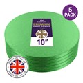 Culpitt Premium 10'' Round Green Cake Boards - 5 Pack