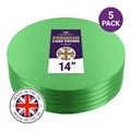 Culpitt Premium 14'' Round Green Cake Boards - 5 Pack