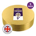 Culpitt Premium 9'' Round Gold Cake Boards - 5 Pack