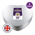 Culpitt Premium 10'' Heart Silver Cake Boards - 5 Pack