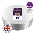 Culpitt Premium 14'' Round Individually Wrapped Silver Cake Boards - 5 Pack