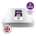 Culpitt Premium 10'' Square Individually Wrapped Silver Cake Boards - 5 Pack