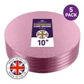 Culpitt Premium 10'' Round Light Pink Cake Boards - 5 Pack