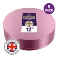 Culpitt Premium 12'' Round Light Pink Cake Boards - 5 Pack