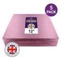 Culpitt Premium 12'' Square Light Pink Cake Boards - 5 Pack