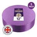 Culpitt Premium 12'' Round Light Purple Cake Boards - 5 Pack