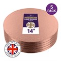 Culpitt Premium 14'' Round Rose Gold Cake Boards - 5 Pack