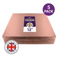 Culpitt Premium 12'' Square Rose Gold Cake Boards - 5 Pack