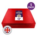 Culpitt Premium 10'' Square Red Cake Boards - 5 Pack