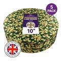 Culpitt Premium 10" Round Green Christmas Holly Cake Boards - 5 Pack