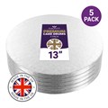 Culpitt Premium 13'' Round Silver Cake Boards - 5 Pack