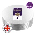 Culpitt Premium 4'' Round Silver Cake Boards - 5 Pack