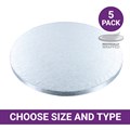 Culpitt Individually Wrapped Silver Round Cake Boards - 5 Pack