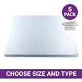 Culpitt Individually Wrapped Silver Square Cake Boards - 5 Pack