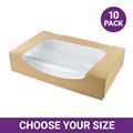 Kraft Brown Window Pop-Up Boxes - 10 Pack