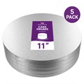 Culpitt Standard 11'' Round Silver Cake Boards - 5 Pack