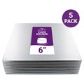 Culpitt Standard 6'' Square Silver Cake Boards - 5 Pack