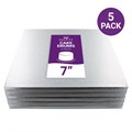 Culpitt Standard 7'' Square Silver Cake Boards - 5 Pack