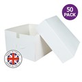 White UK Cake Box & Lid - 16 x 16 x 6in - 50 Pack