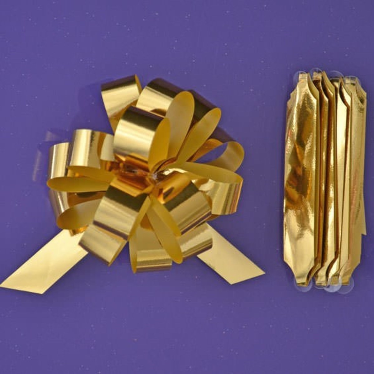 Purple Cupcakes Quick Pull Bow - Gold