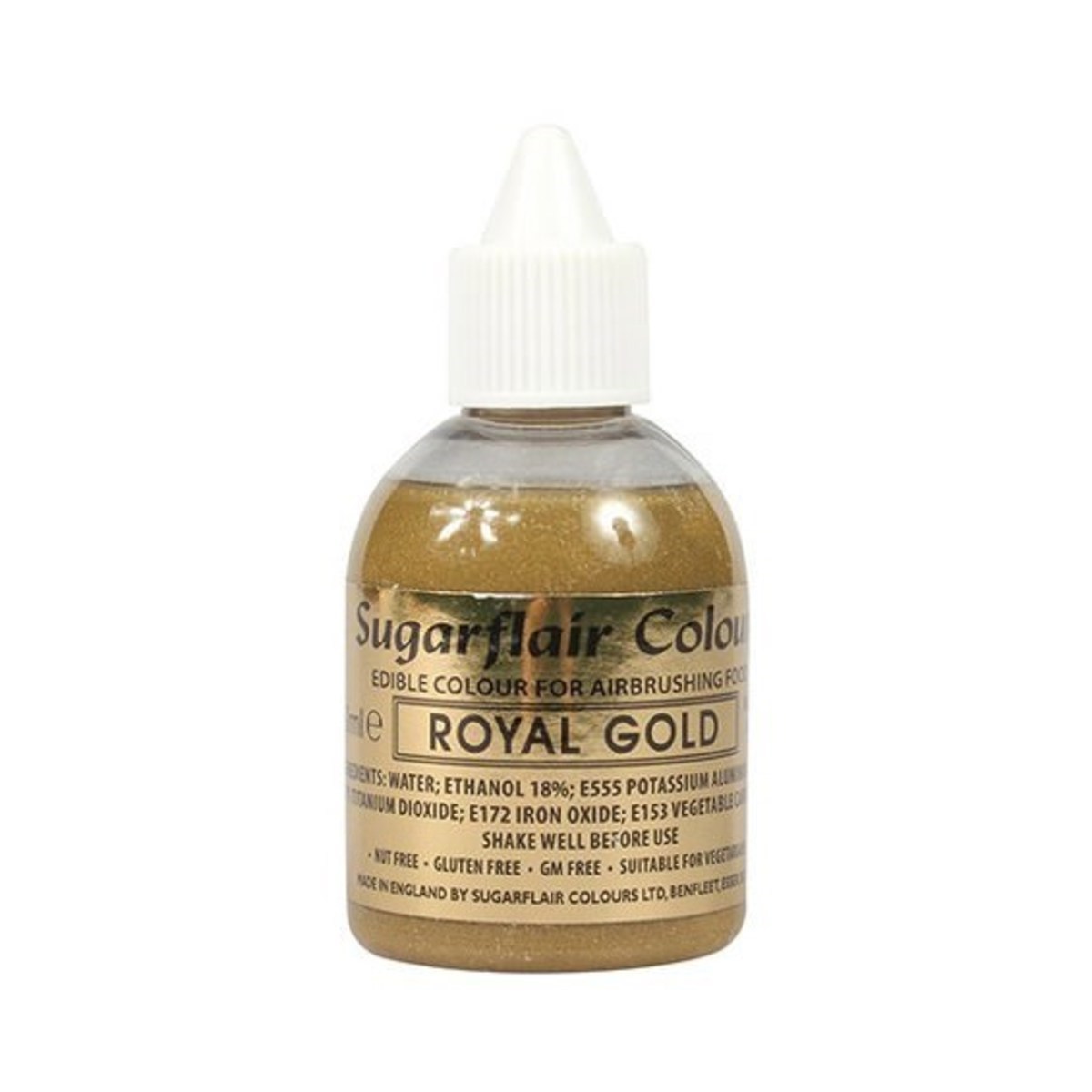 Sugarflair Airbrush Colour - Royal Gold Glitter - 60ml