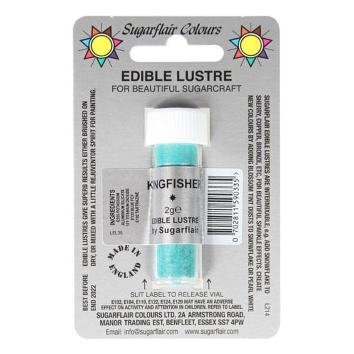 Sugarflair Lustre Dusting Colour - Kingfisher