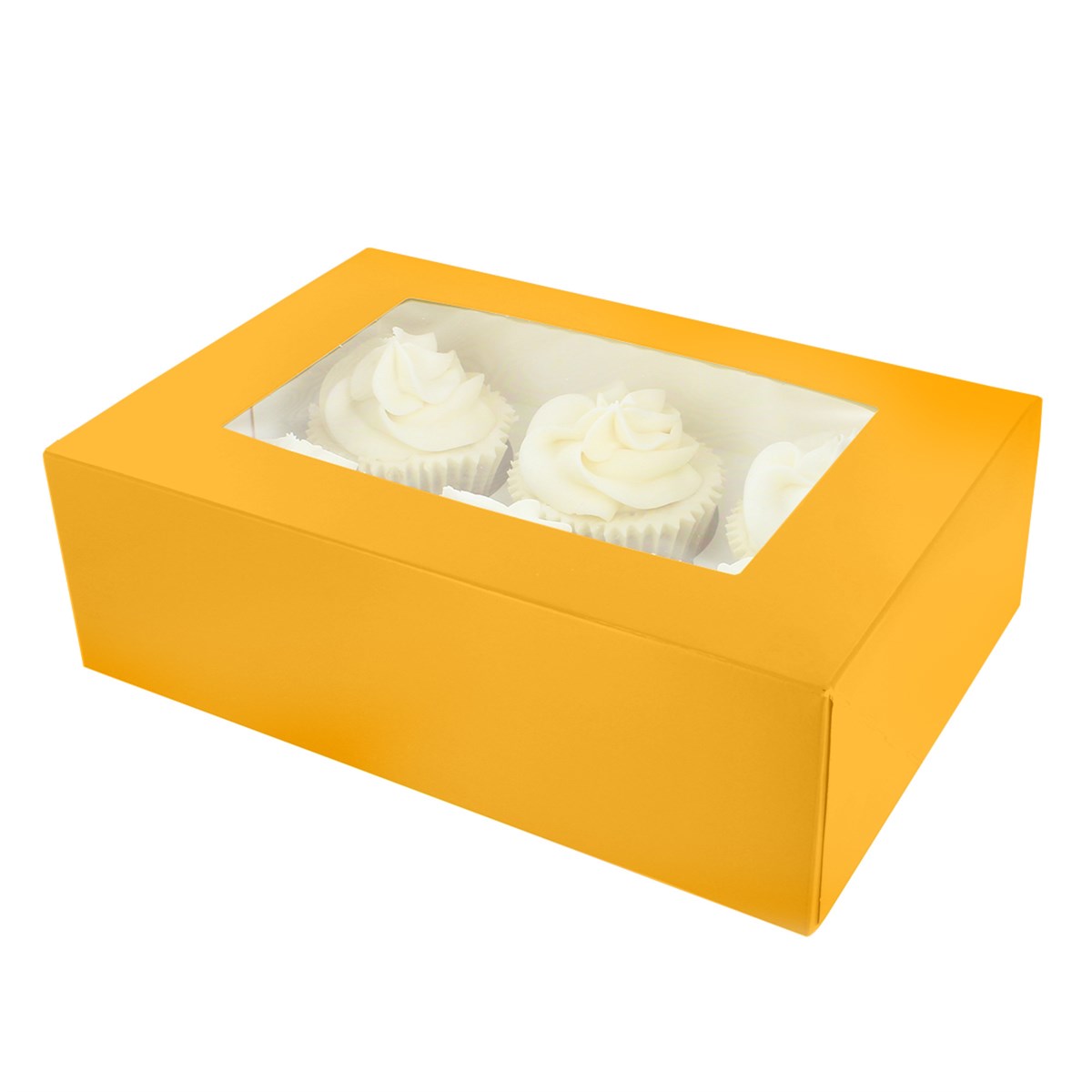 6 or 12 Hole Brights Cupcake Box - Sunflower