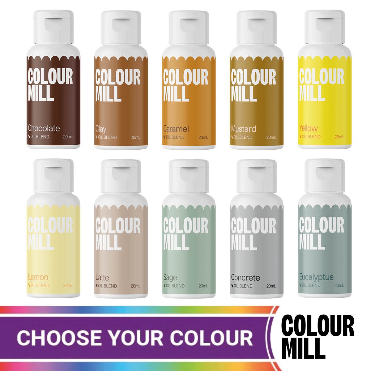 Colour Mill Oil Blend Food Colouring - Greys and Yellows - 20ml