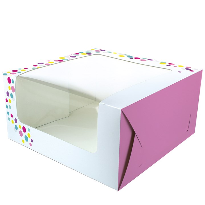 Culpitt 10" Windowed Cake Box - Pink Confetti