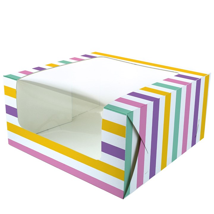 Culpitt 10" Windowed Cake Box - Bold Stripes