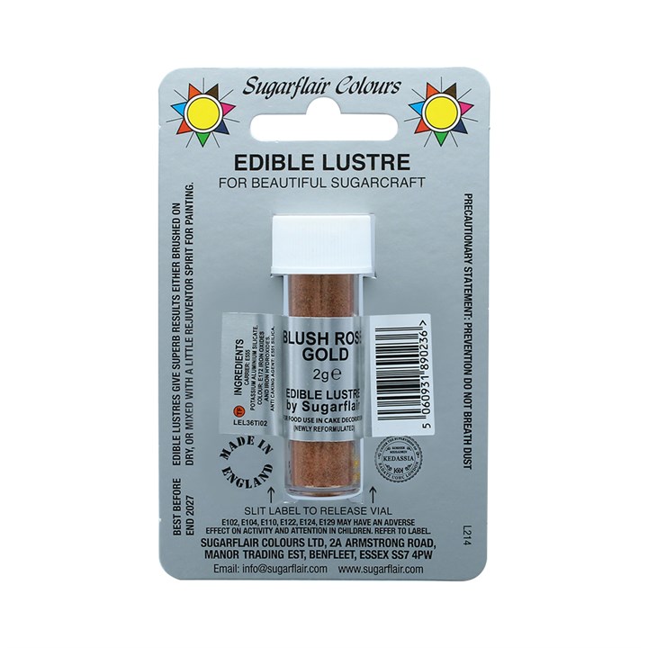 Sugarflair Blush Rose Gold Lustre Dusting Colour - 2g - E171 Free
