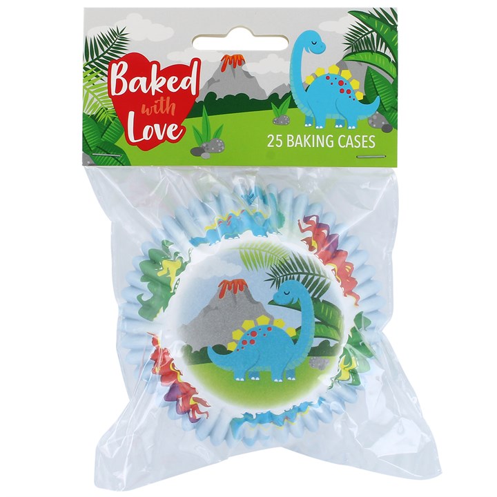 Baked with Love Foil-Lined Dinosaur Baking Cases - Pack of 25